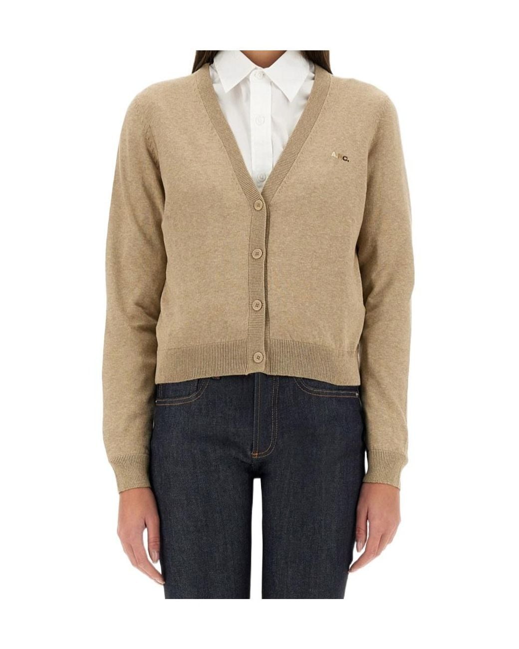 A.P.C. Natural Josephine Cropped Cardigan