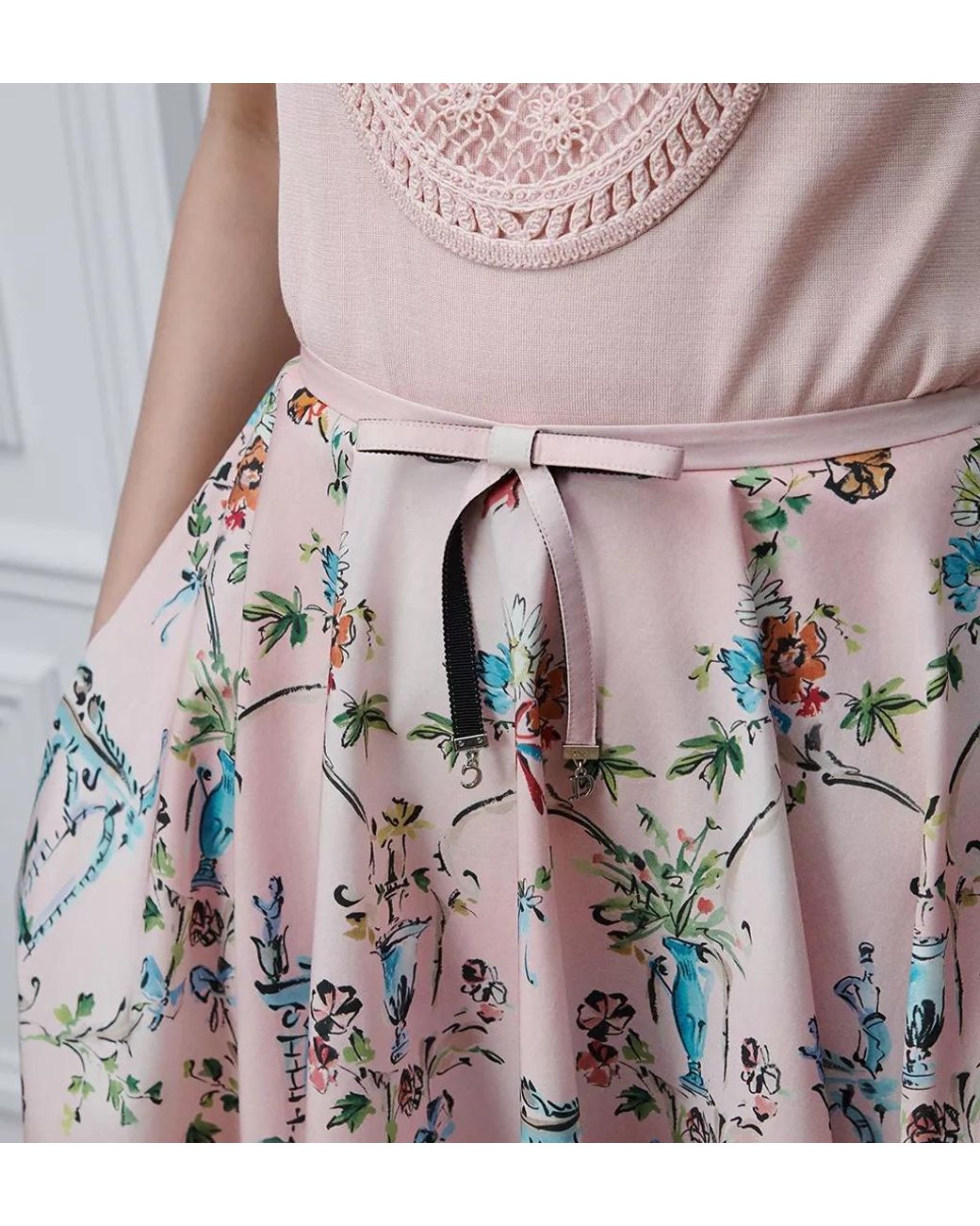 Dior Multicolor Iviera Mid-Length Flared Skirt