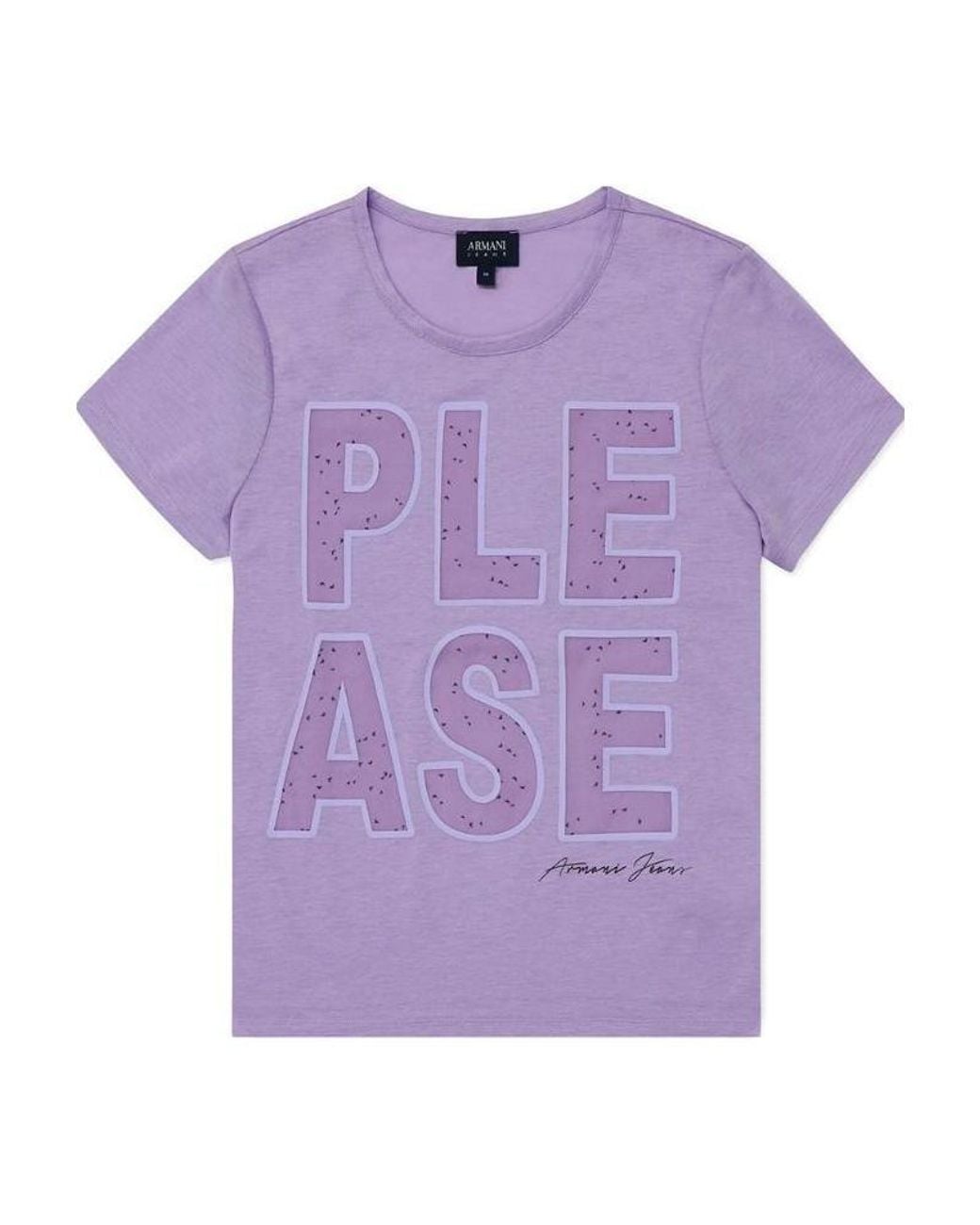 Armani Jeans Purple Crew Neck Logo T-Shirt