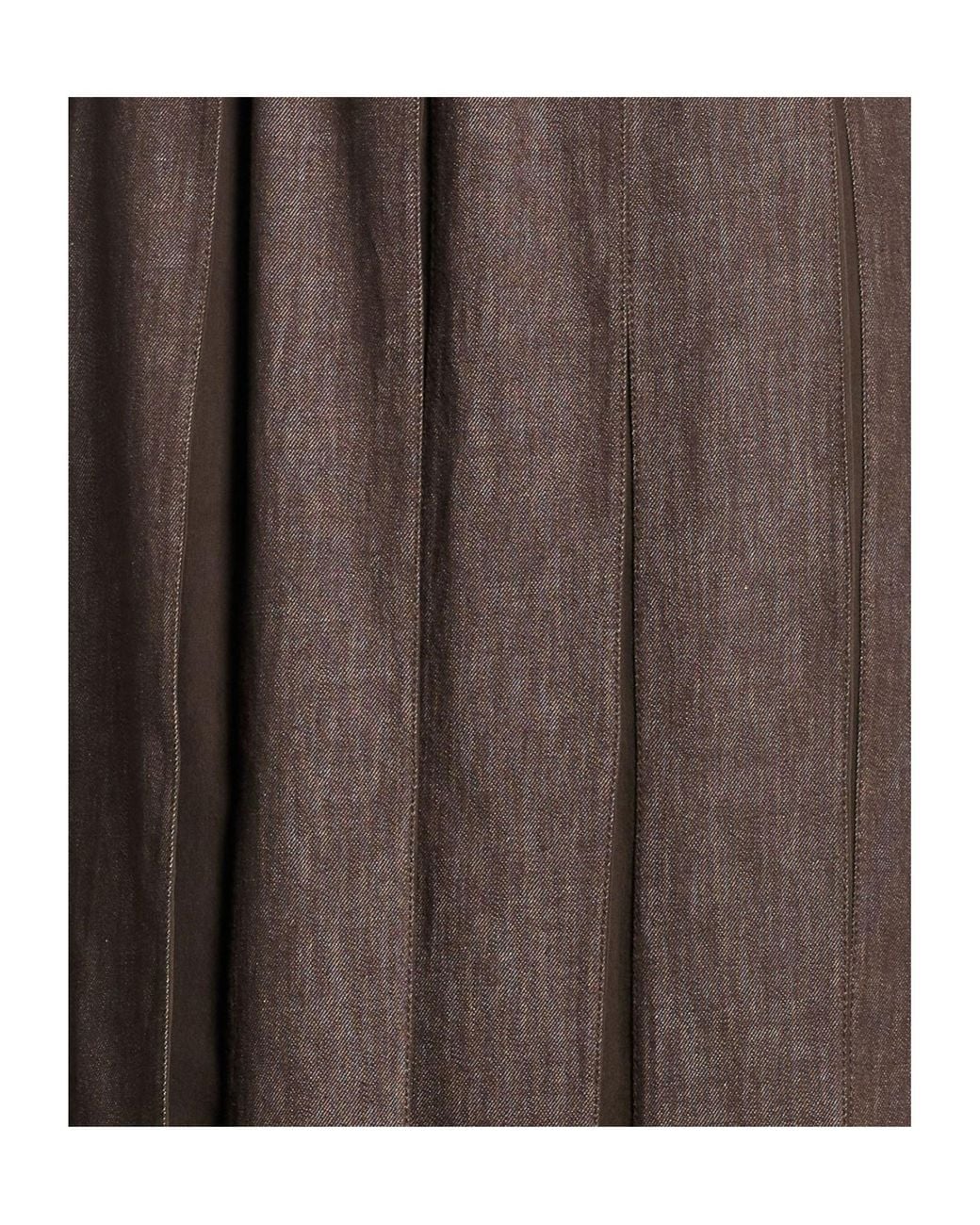 Brunello Cucinelli Brown Denim Tulle Skirt