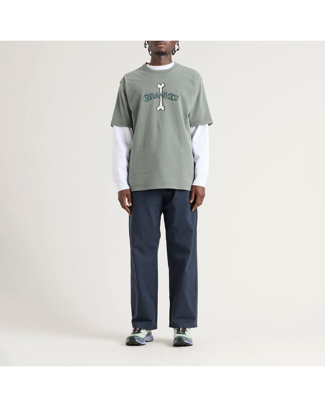 Gramicci Blue Elasticated Belted Pants for men