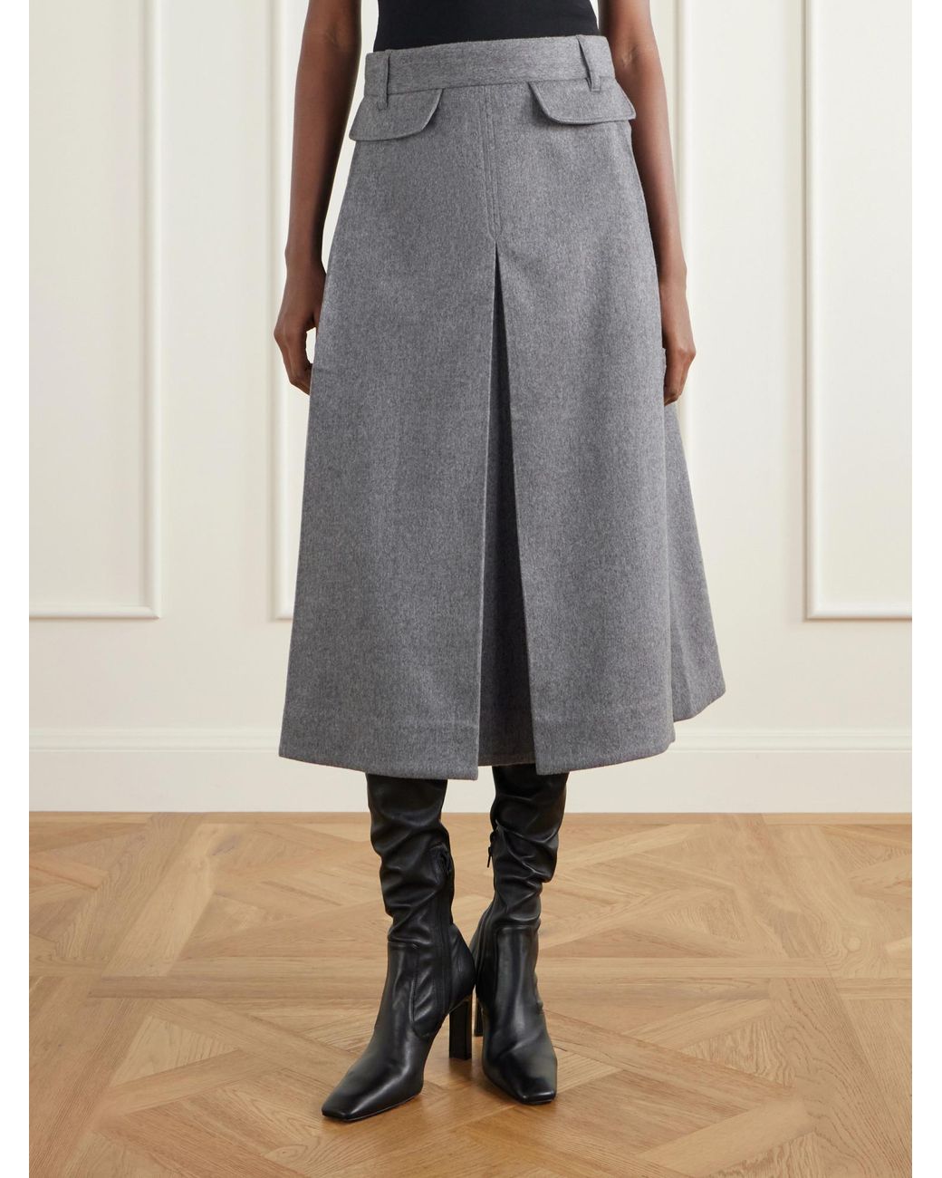 Co. Gray Waisted Midi Dress
