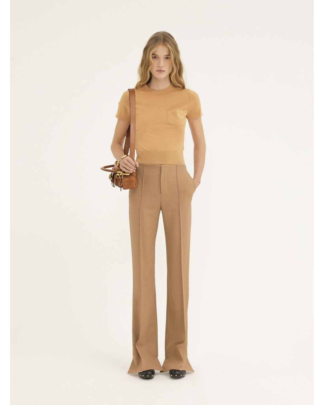 Chloé Natural Pleated Casual Pants