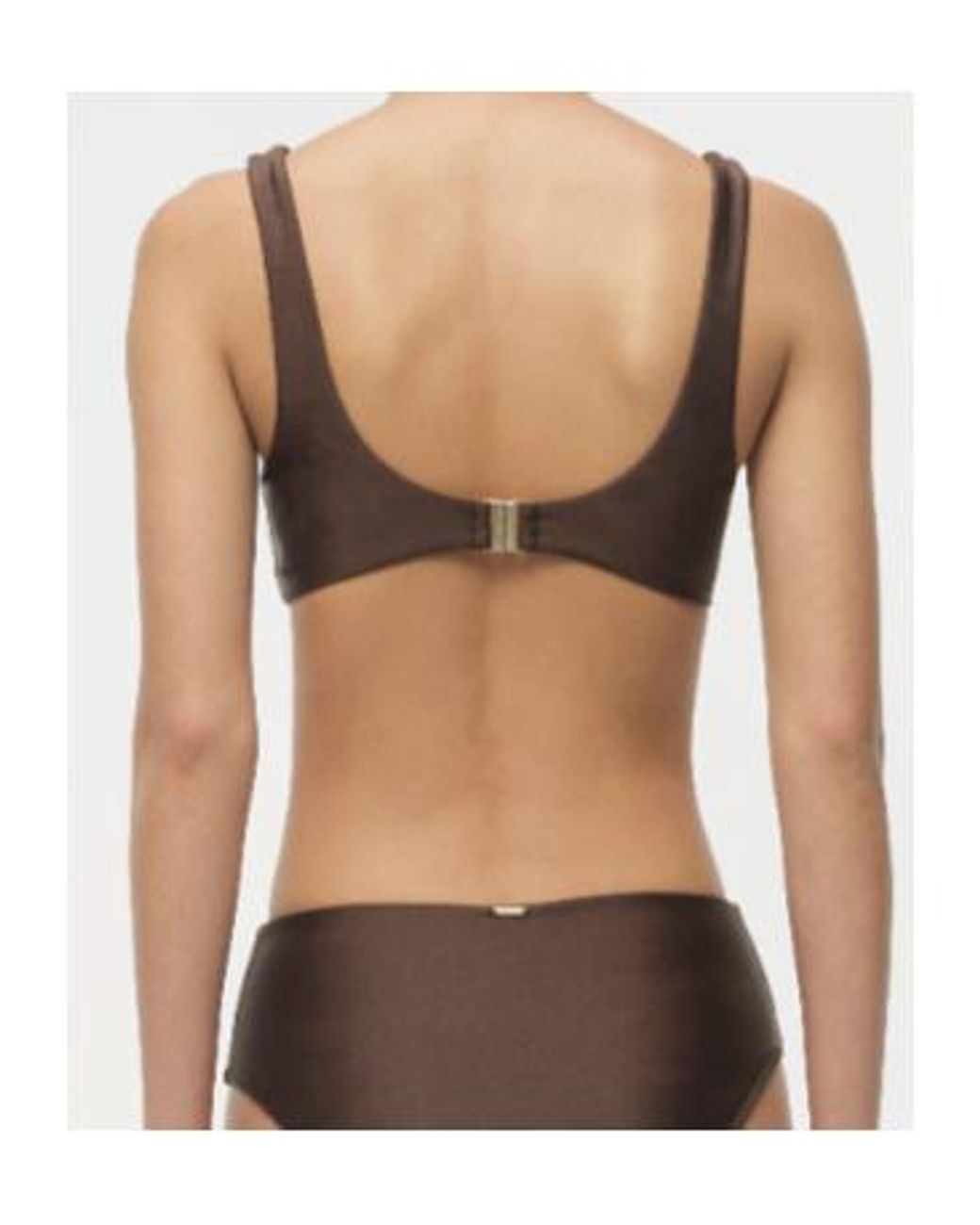 Jonathan Simkhai Brown Veyra Shell Bikini Top