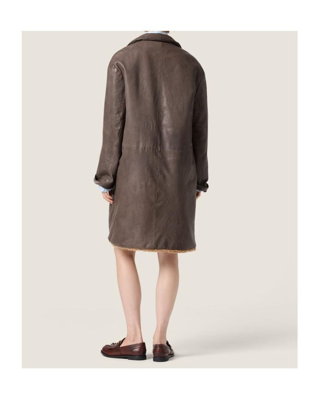 Miu Miu Brown Leather Coat