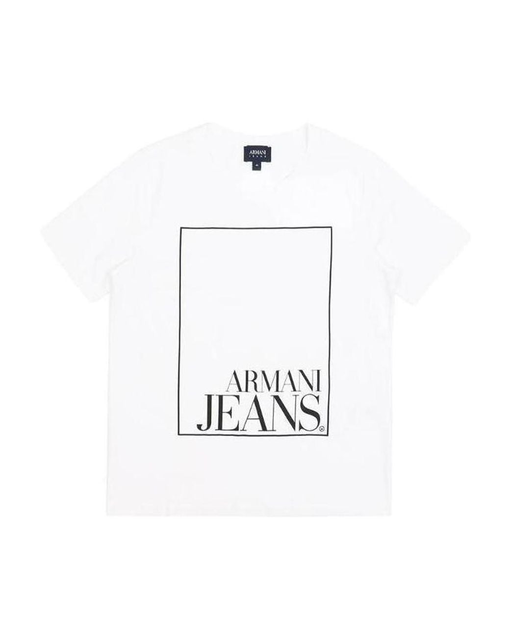 Armani Jeans White Logo Printed T-Shirt
