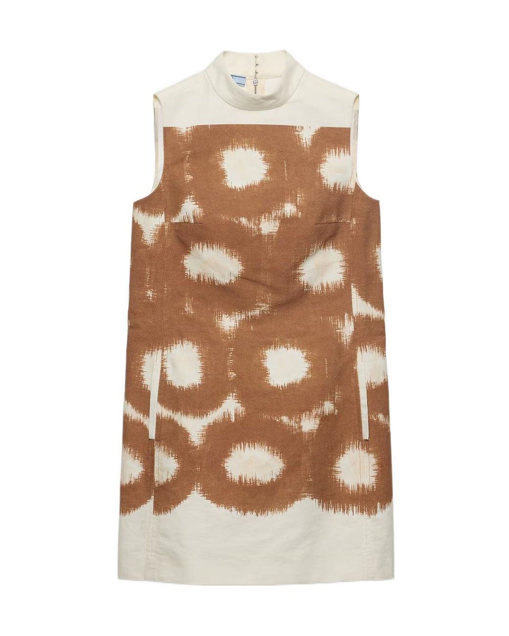 Prada Natural Printed Canvas Mini-Dress