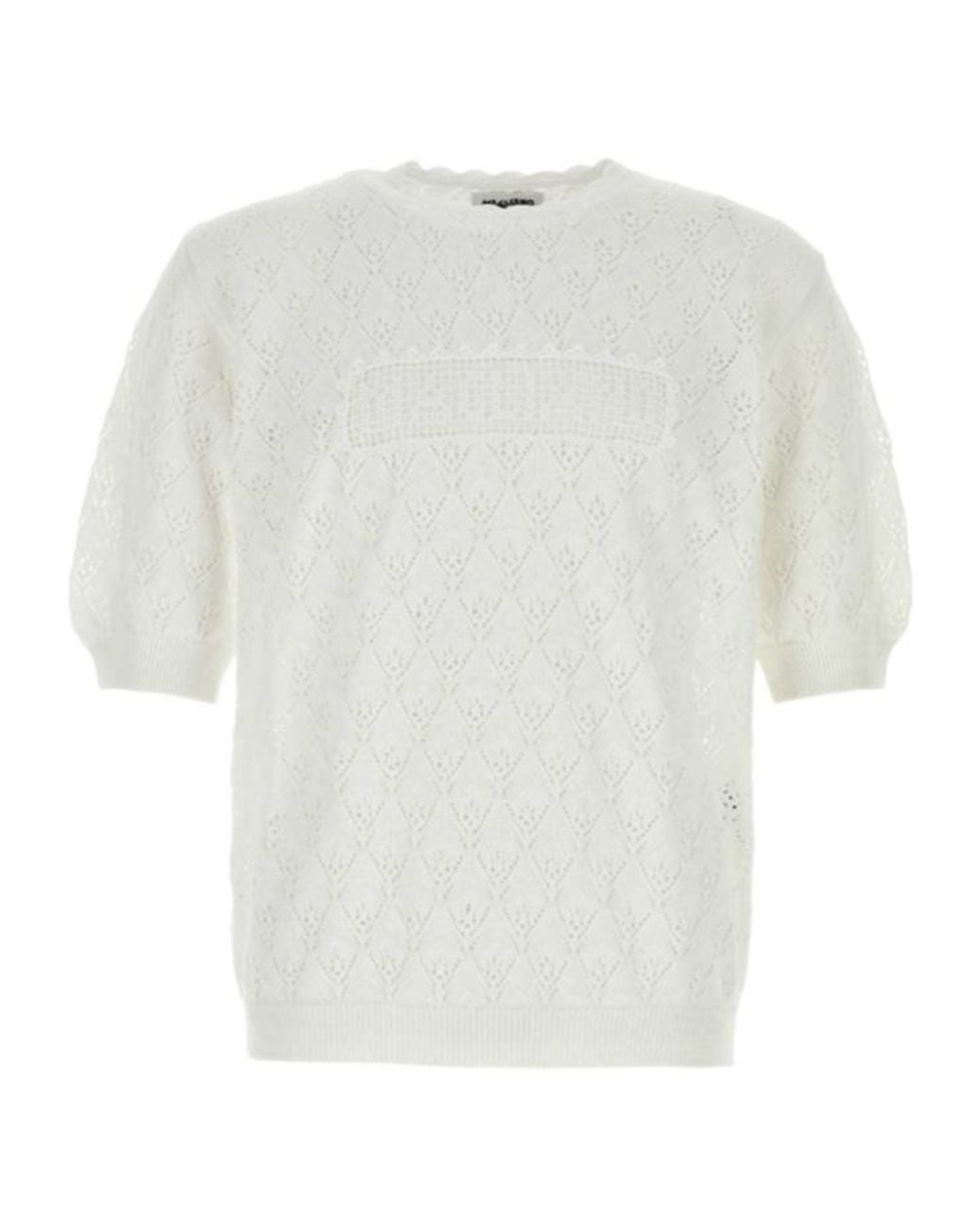 Magliano White Comunione Crochet Knitted Top for men