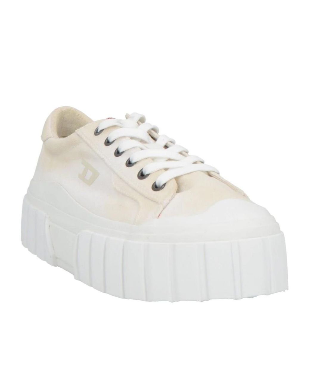DIESEL White Low-Top Canvas Shoes