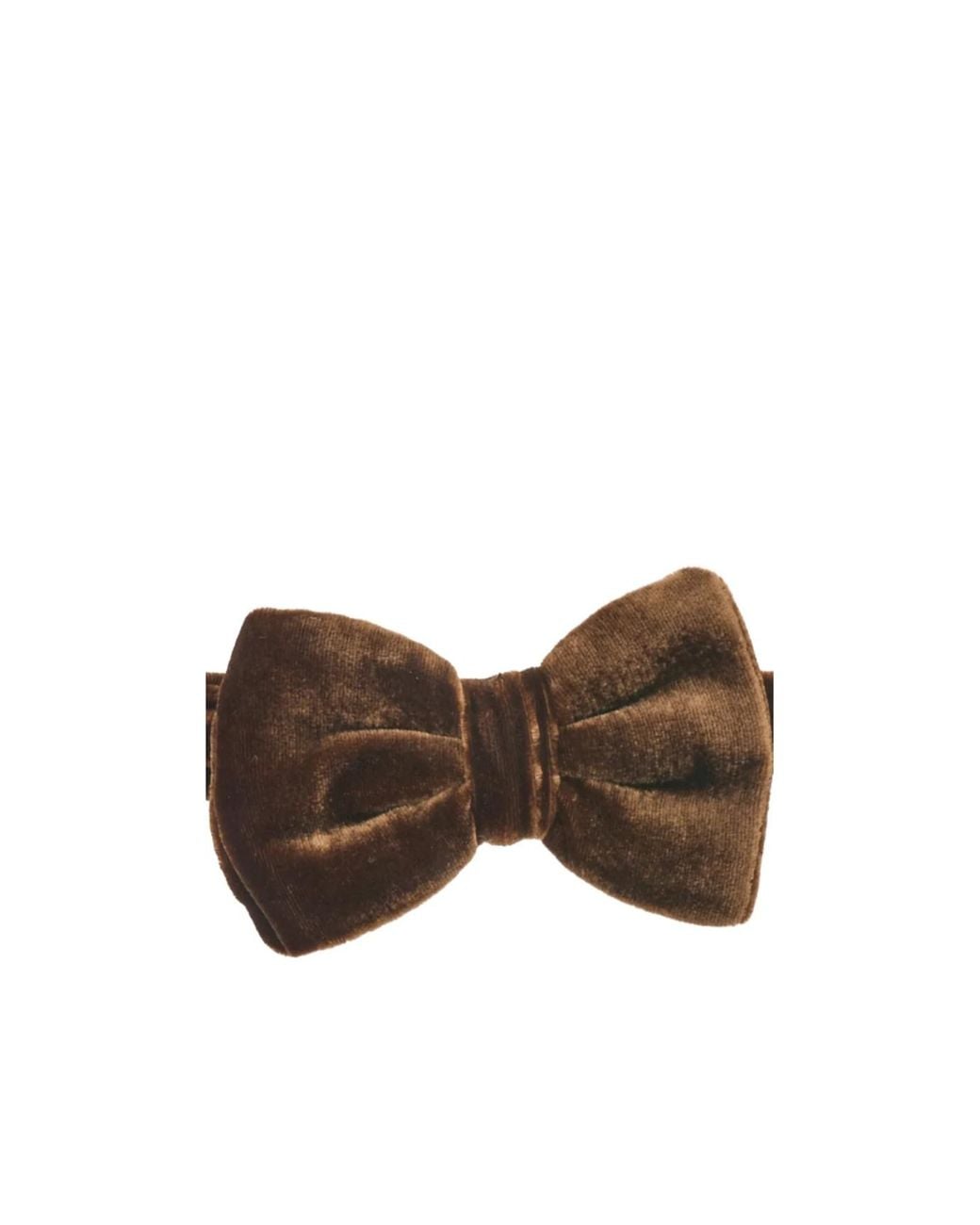 Emporio Armani Brown Hook Fastening Velvet Bow Tie for men