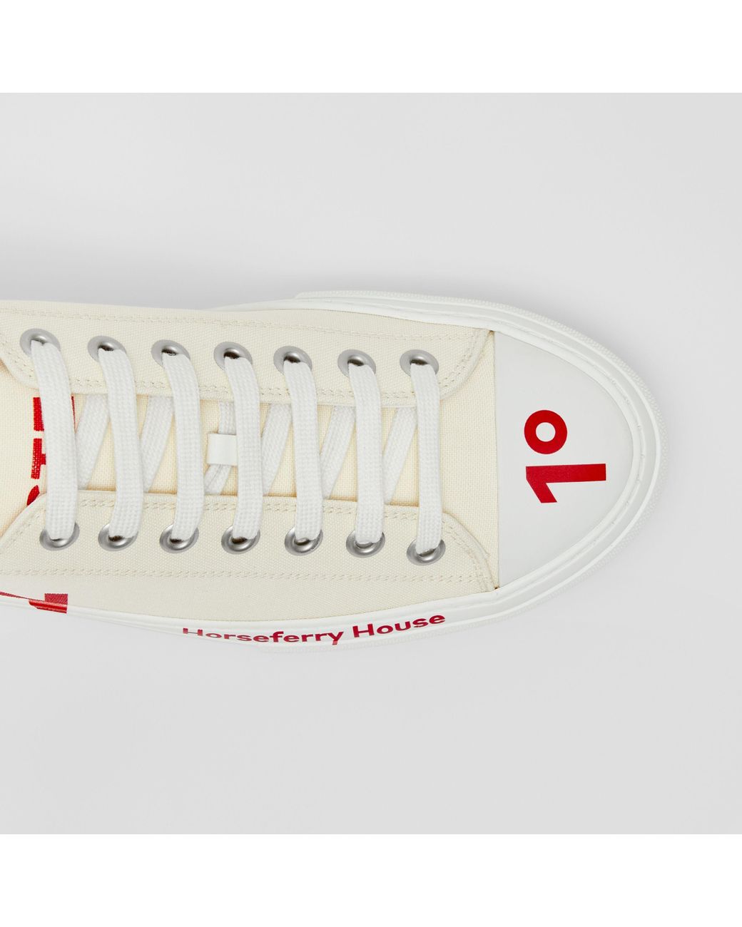 Burberry White Coordinates Print Low-Top Sneakers for men