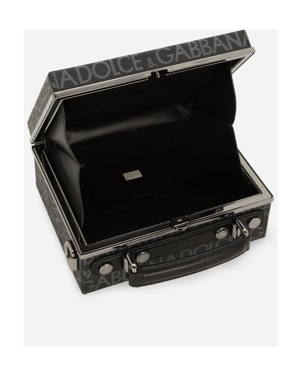 Dolce & Gabbana Black Logo Jacquard Box Bag for men