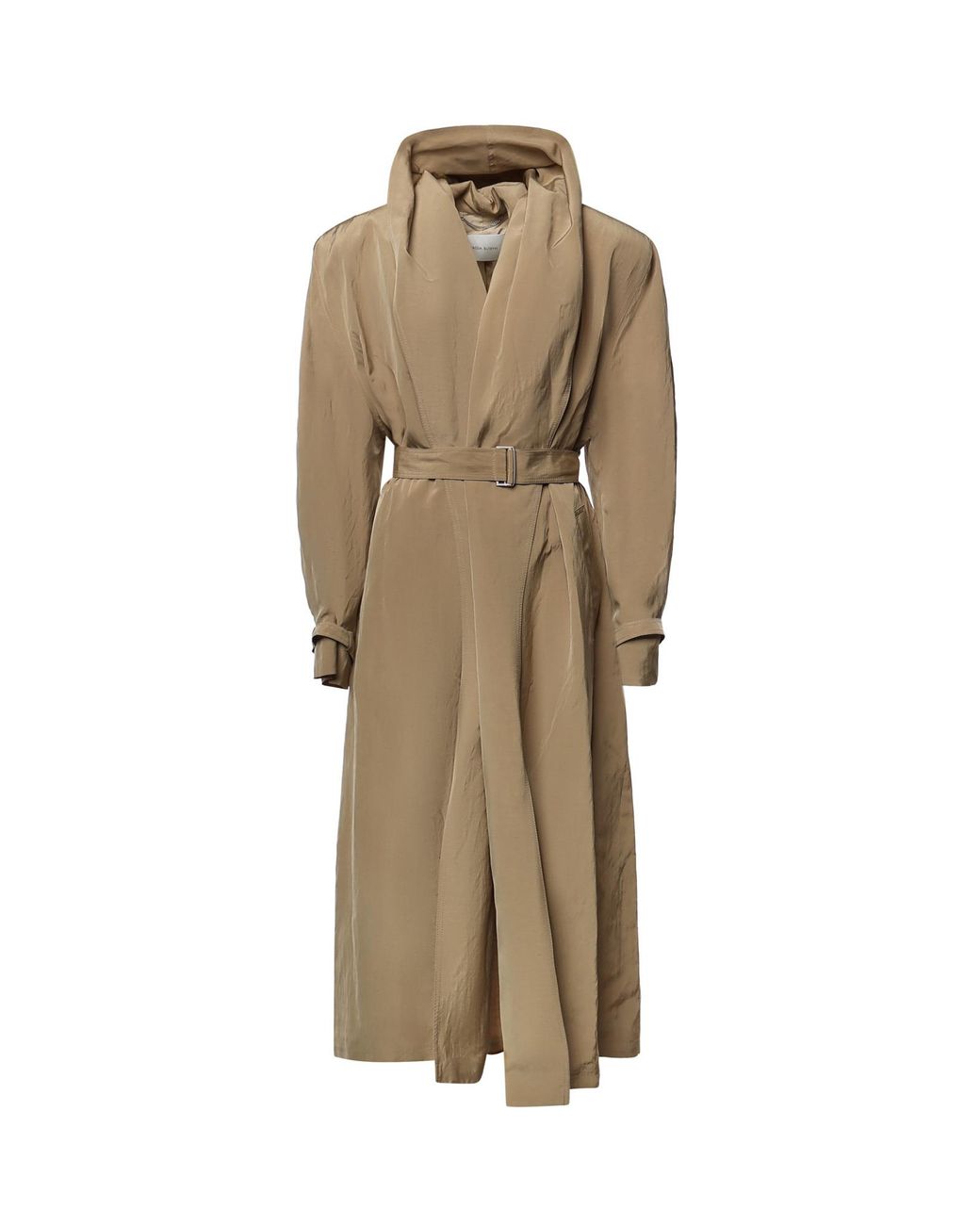 Magda Butrym Natural Belted Hooded Coat