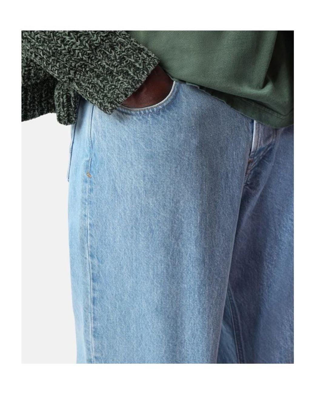 Stone Island Blue Loose-Fit Five-Pocket Jeans for men