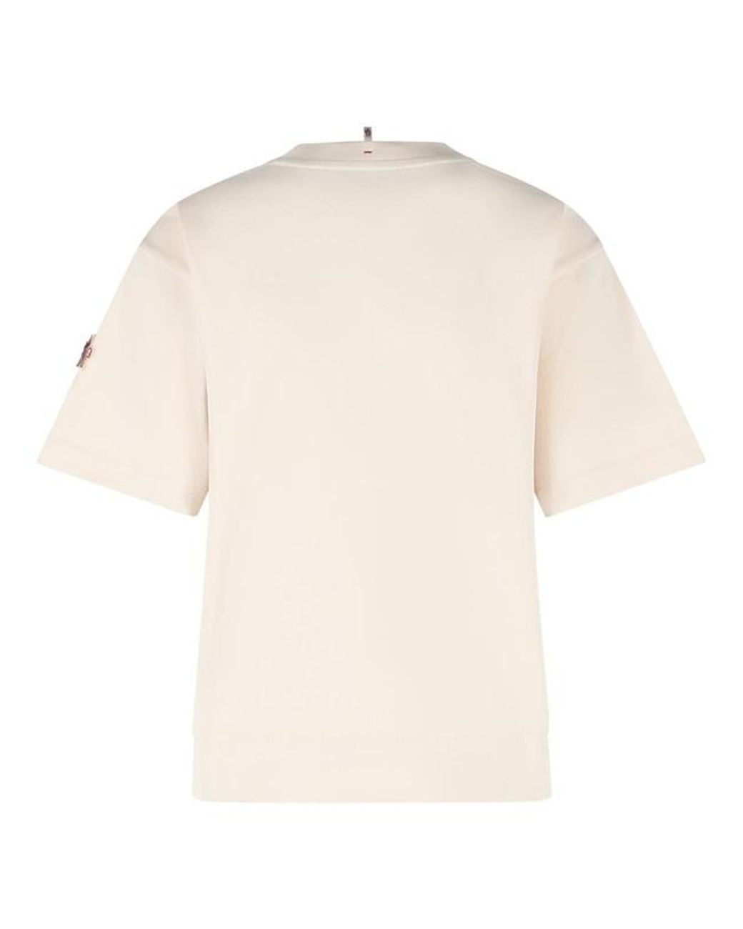 Moncler White Grenoble Logo Printed Crewneck T-Shirt