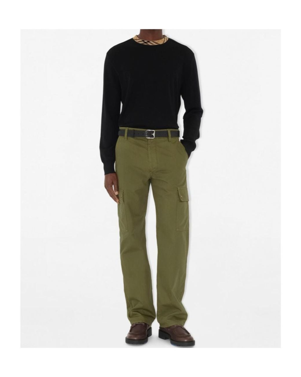 Burberry Green Straight-Leg Cargo Trousers for men