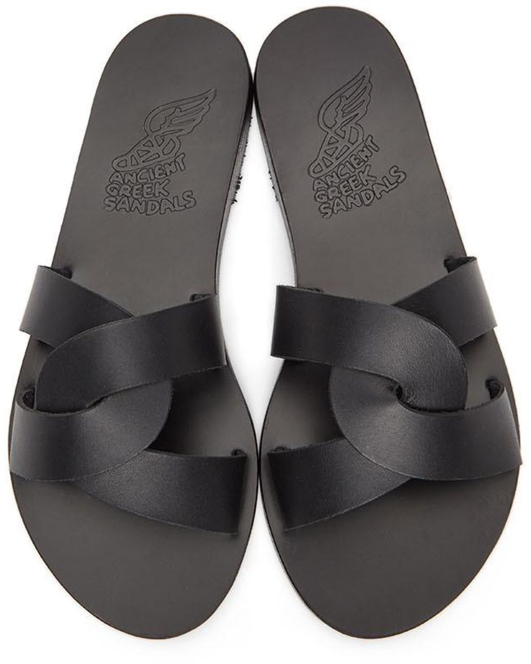 Ancient Greek Sandals White Desmos Crossover Leather Sandals
