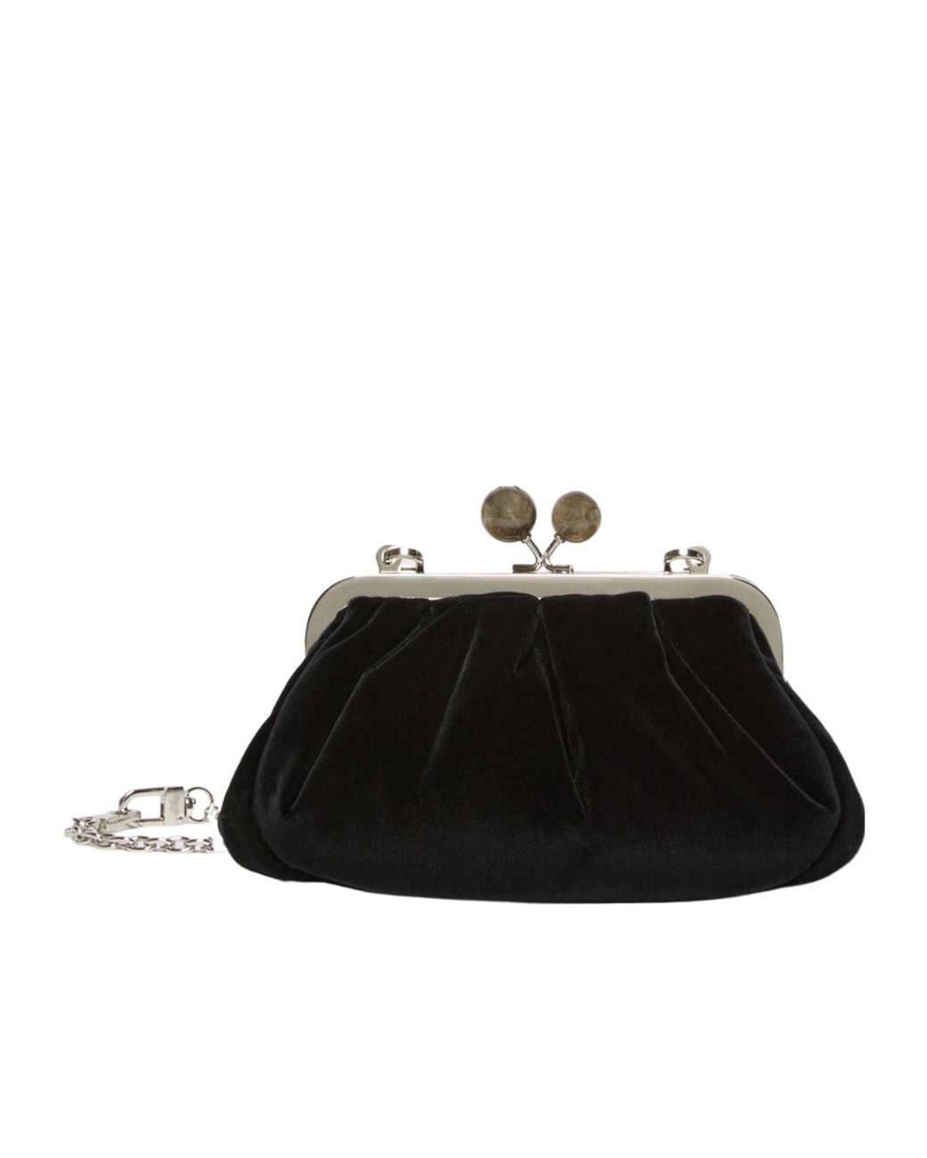 Weekend by Maxmara Black Wkagiochi Velvet Clutch Bag