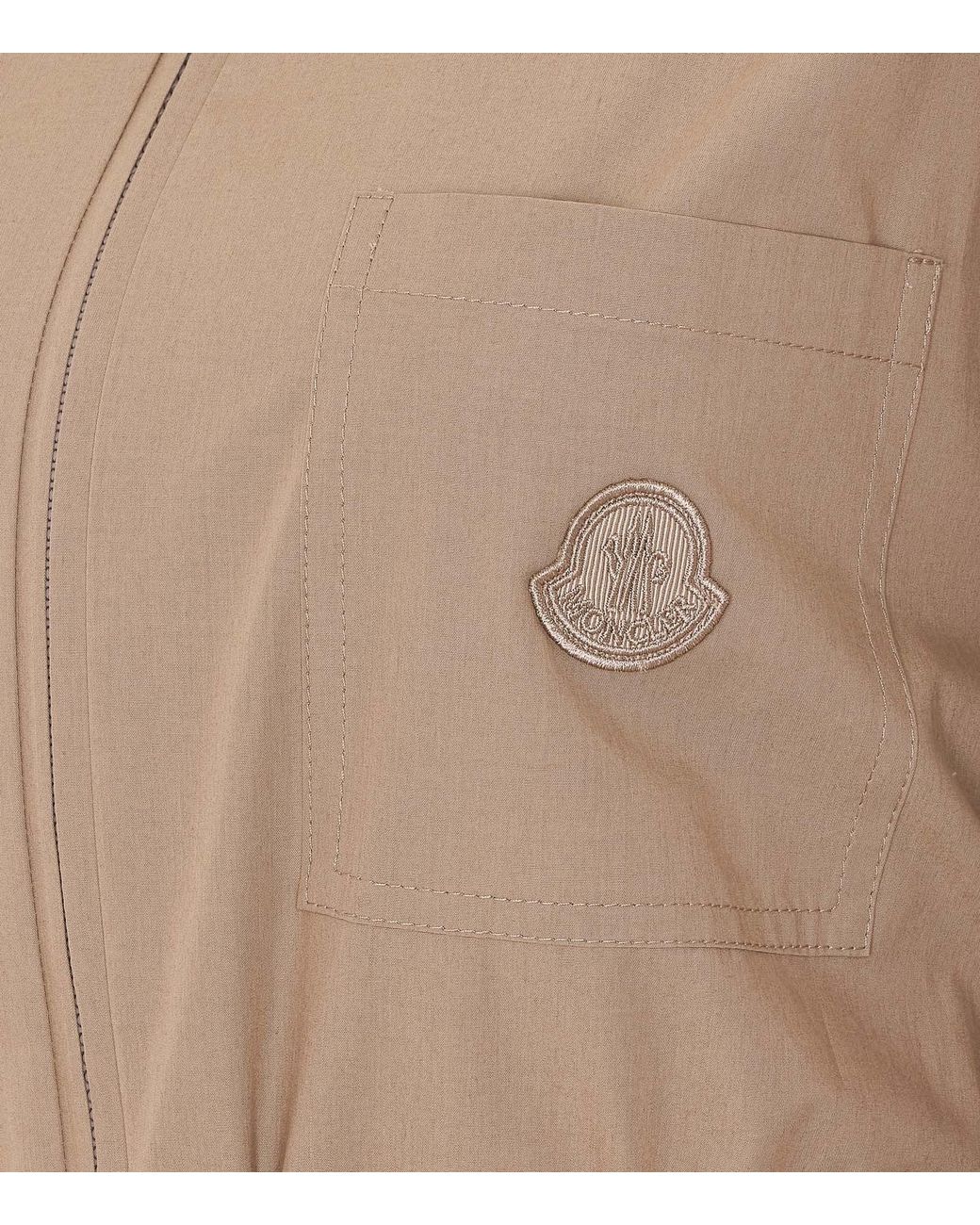 Moncler Natural Logo Patch Zipped Shirt Jacket