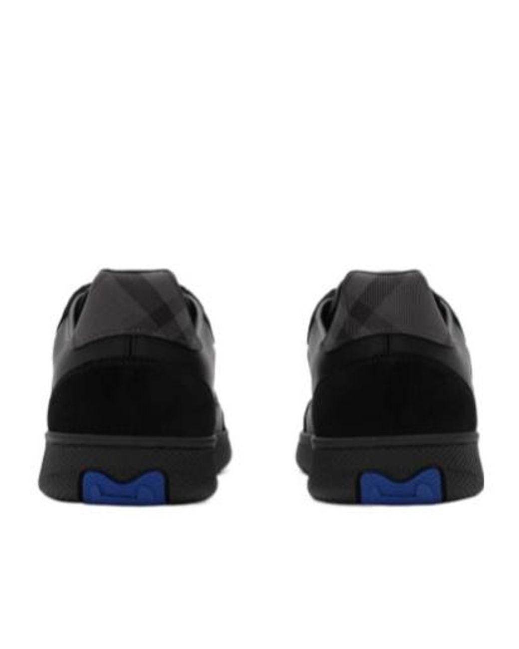 Burberry Black Leather Check Terrace Sneakers for men