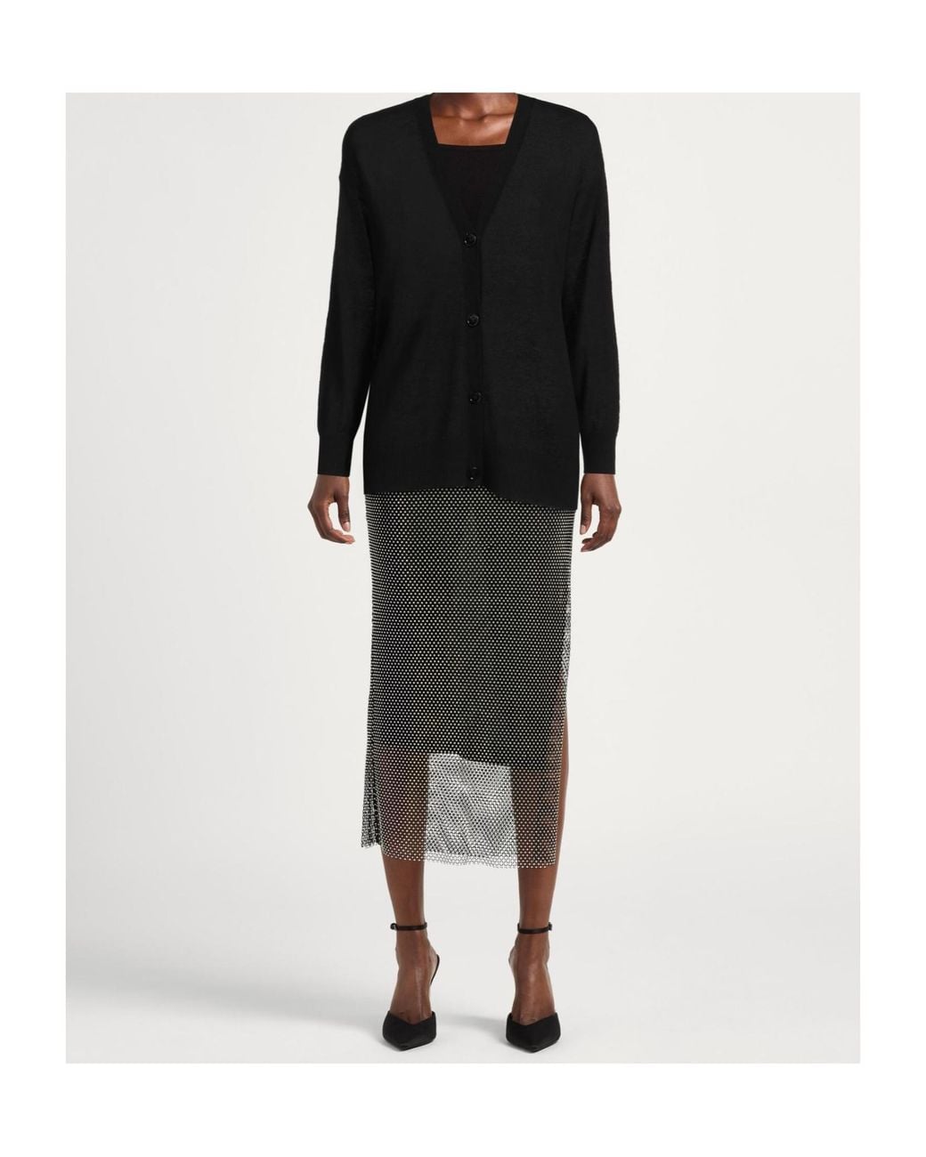 MAX&Co. Black V-Neck Knit Cardigan