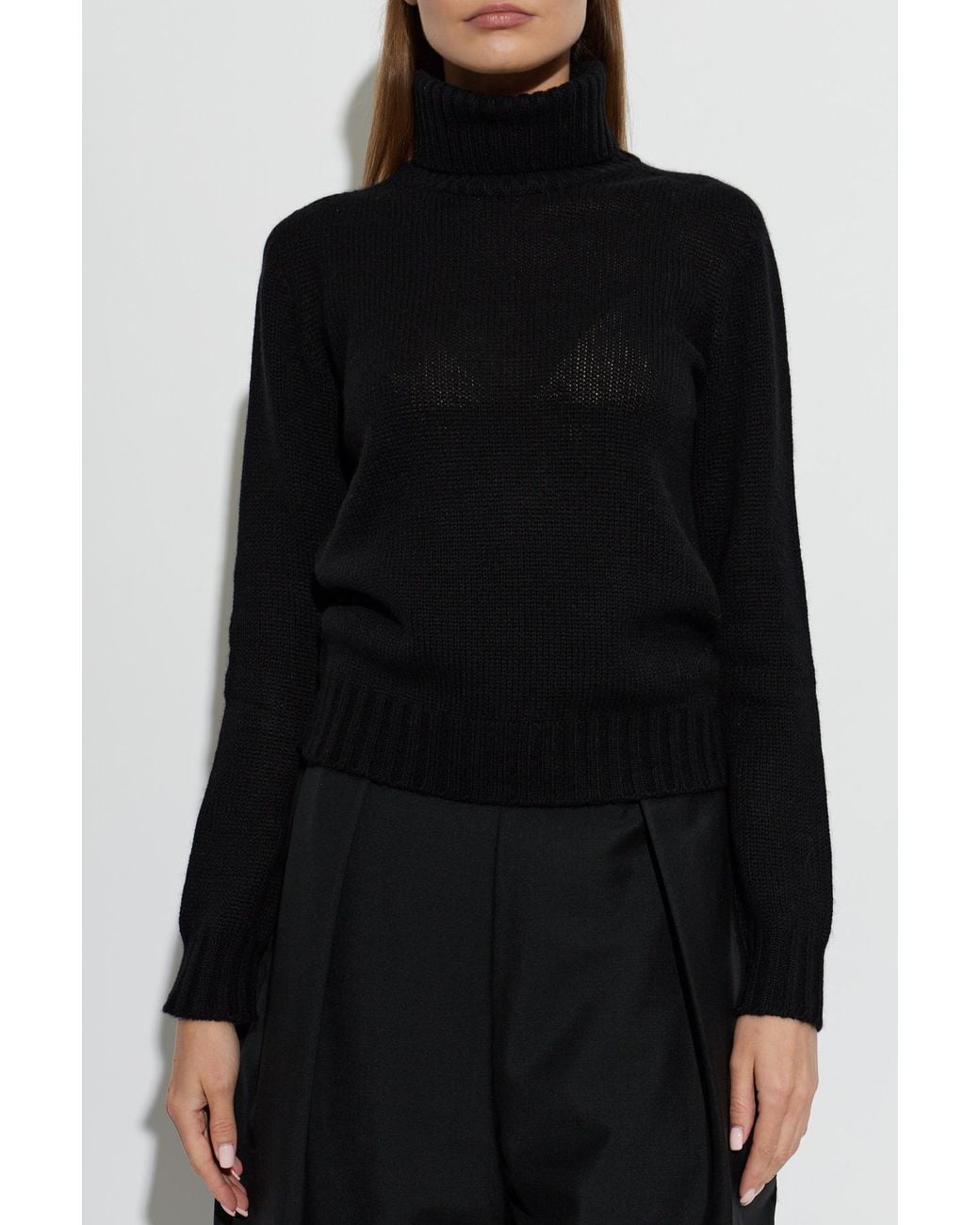 Fabiana Filippi Black Long-Sleeve Turtleneck Sweater