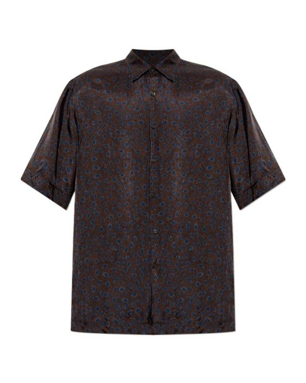 Dries Van Noten Black Short-Sleeved Shirt for men