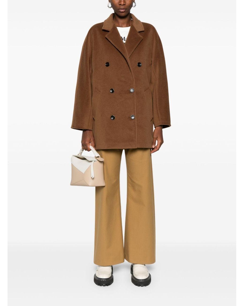 Max Mara Brown Double-Breasted Coat