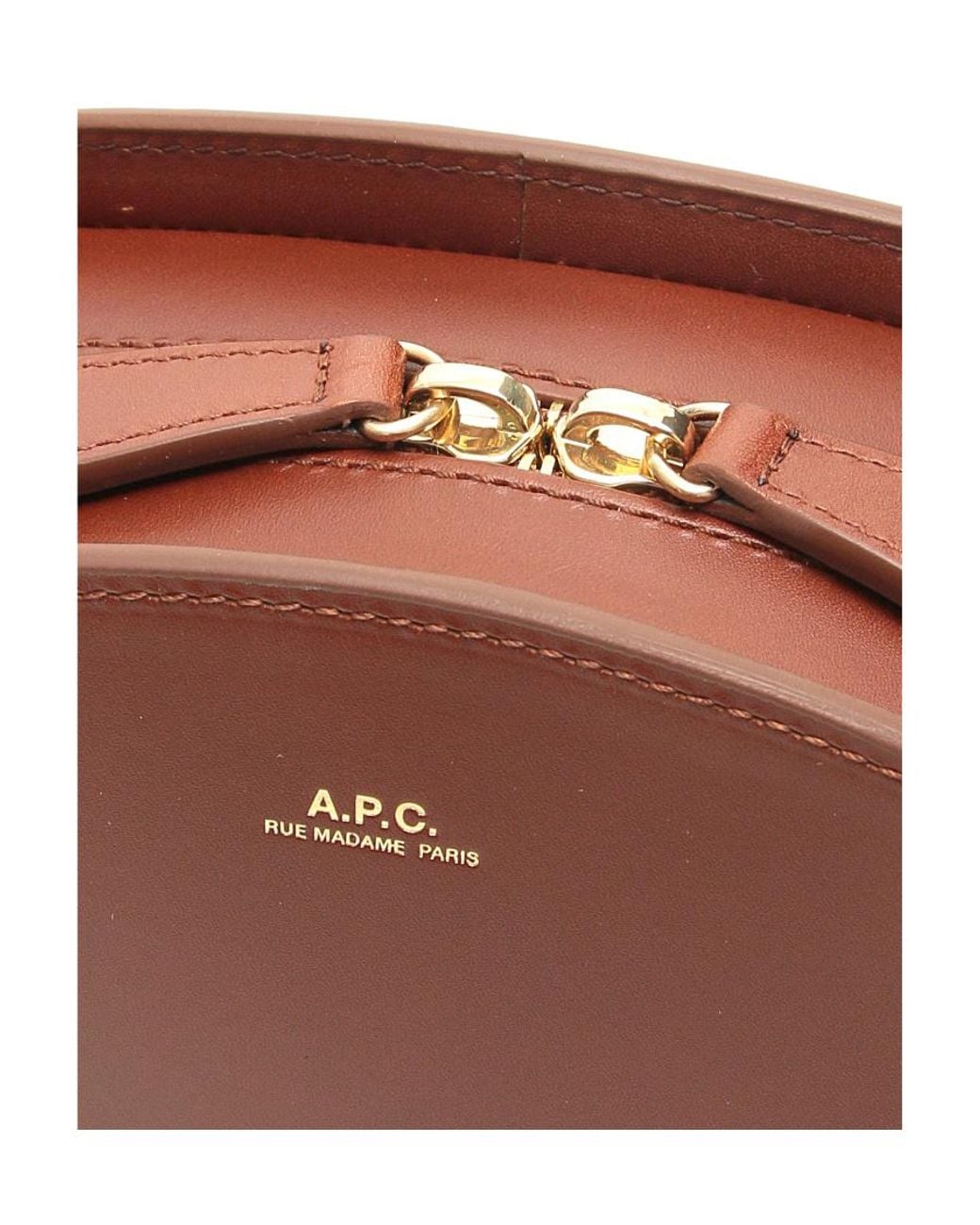 A.P.C. Brown Demi Lune Crossbody Bag