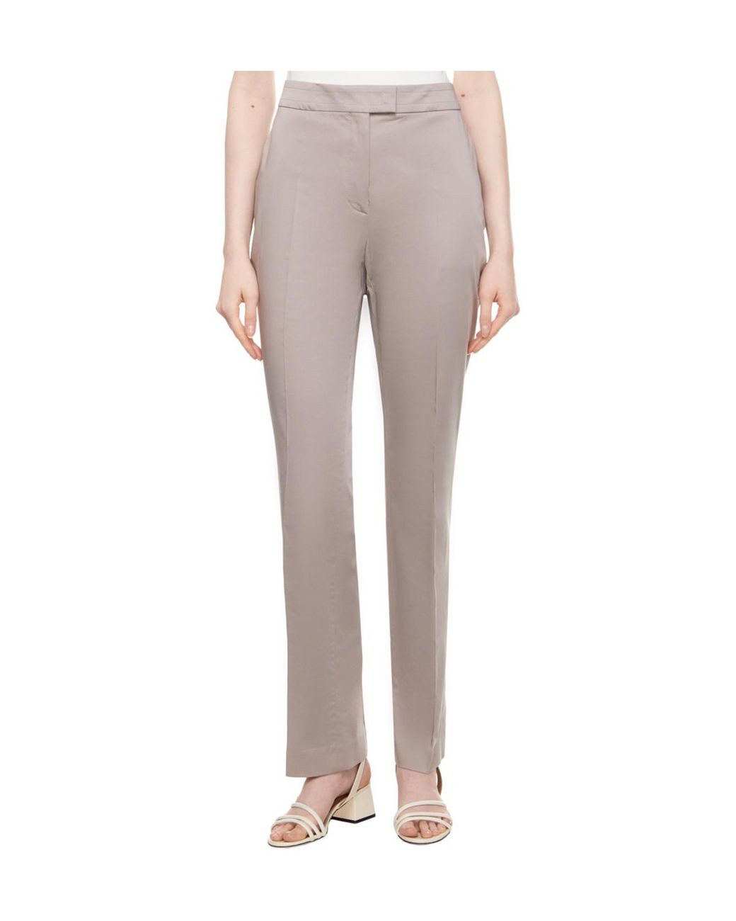 Boss Gray Slim-Fit Satin Trousers