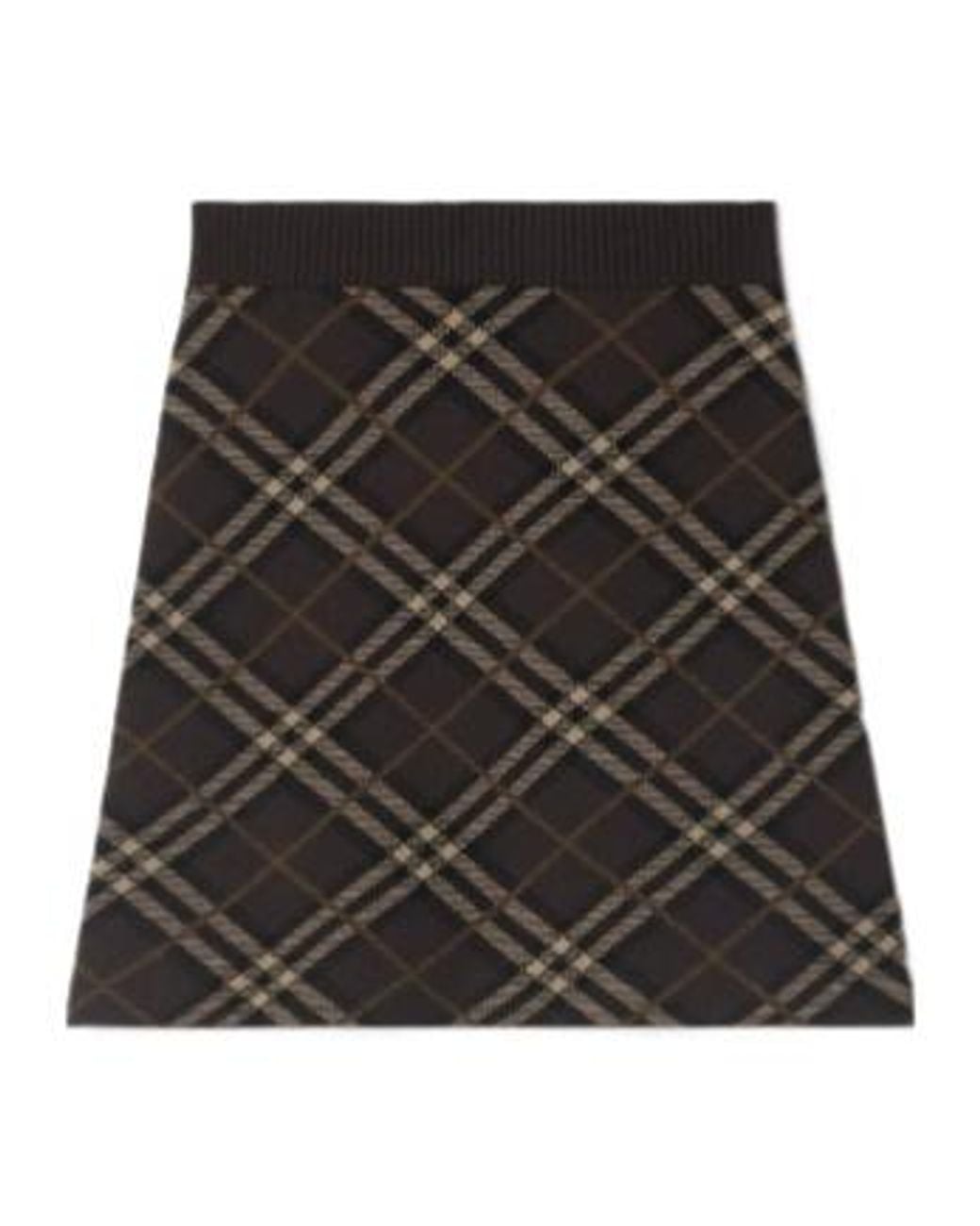 Burberry Black Checked Knitted Skirt