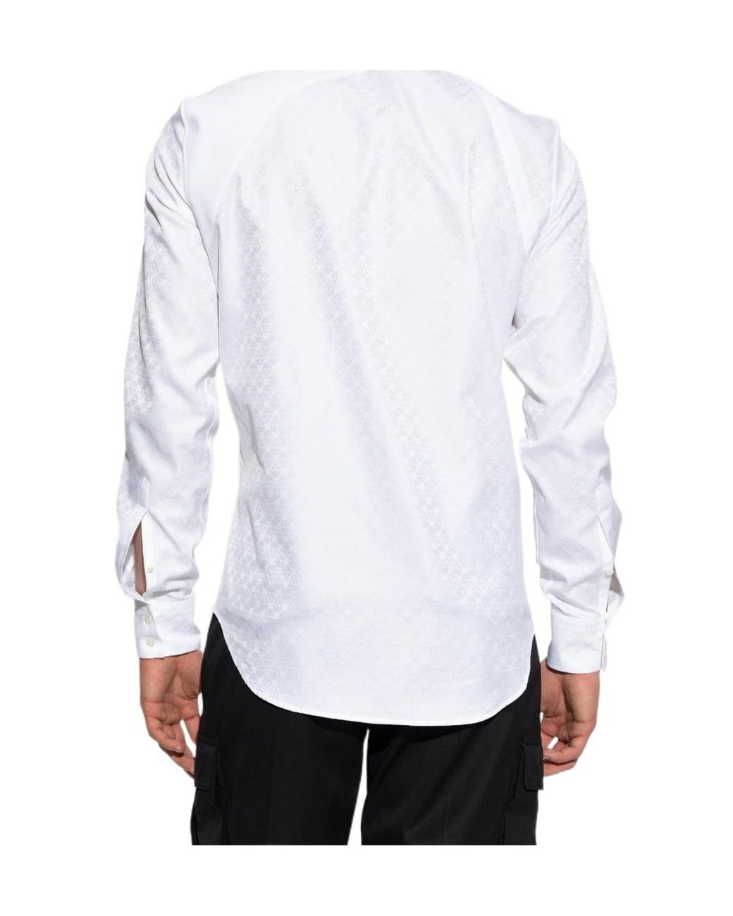 McQueen White Monogram Harness Detail Shirt for men