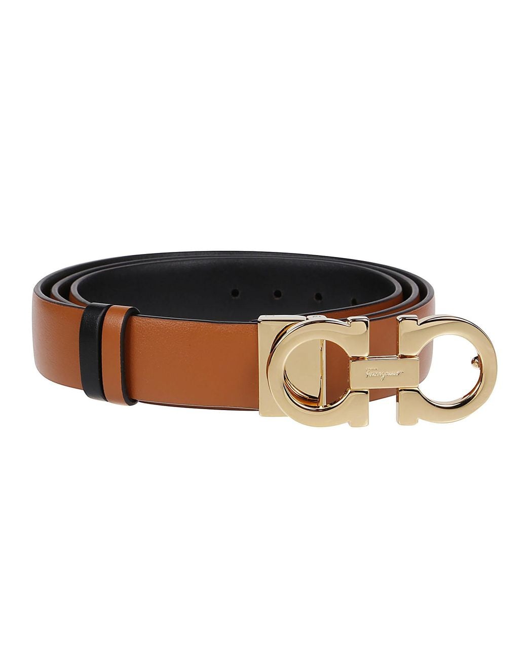 Ferragamo White Gancini Reversible Belt