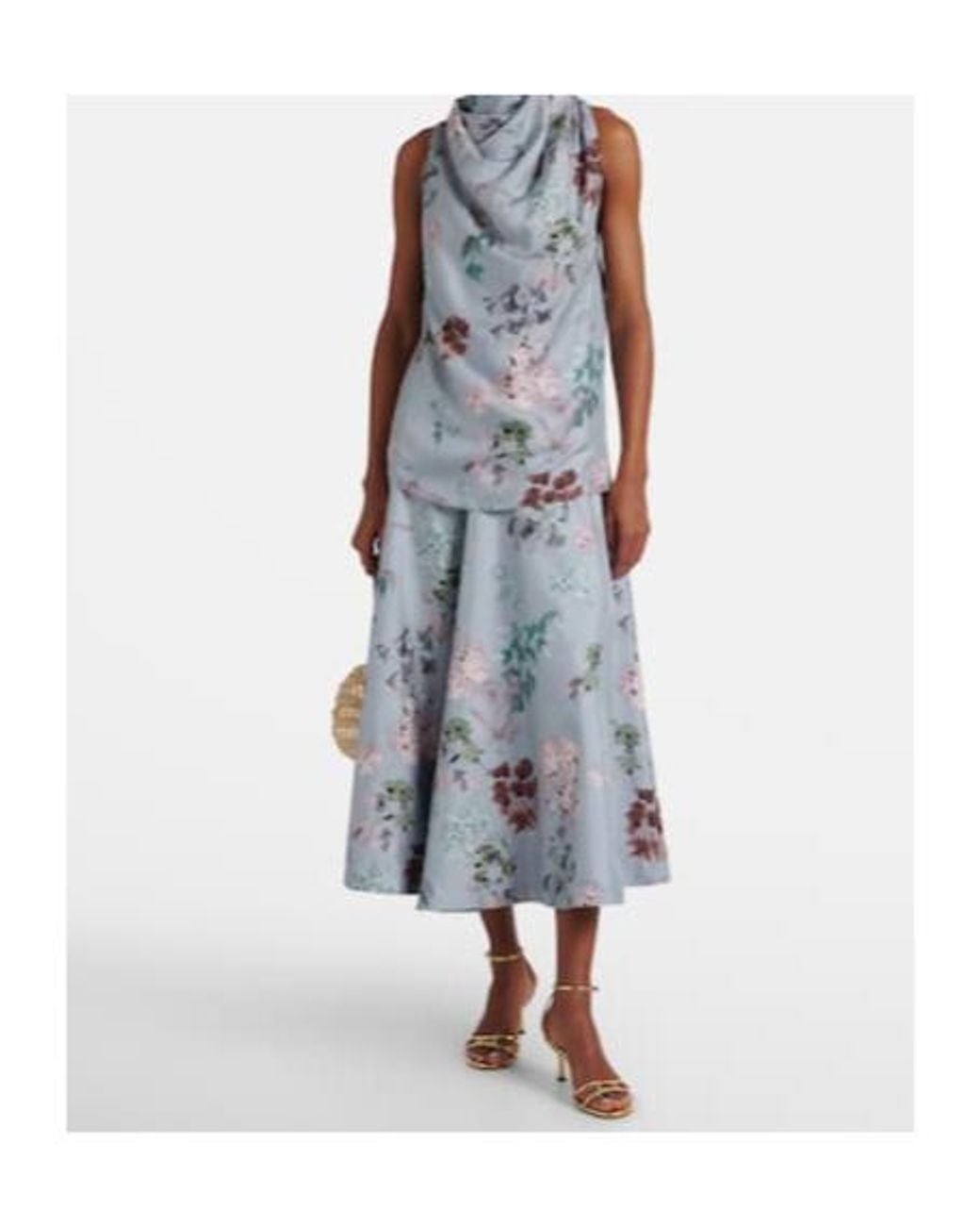 Altuzarra Gray Sleary Floral Draped Silk Top