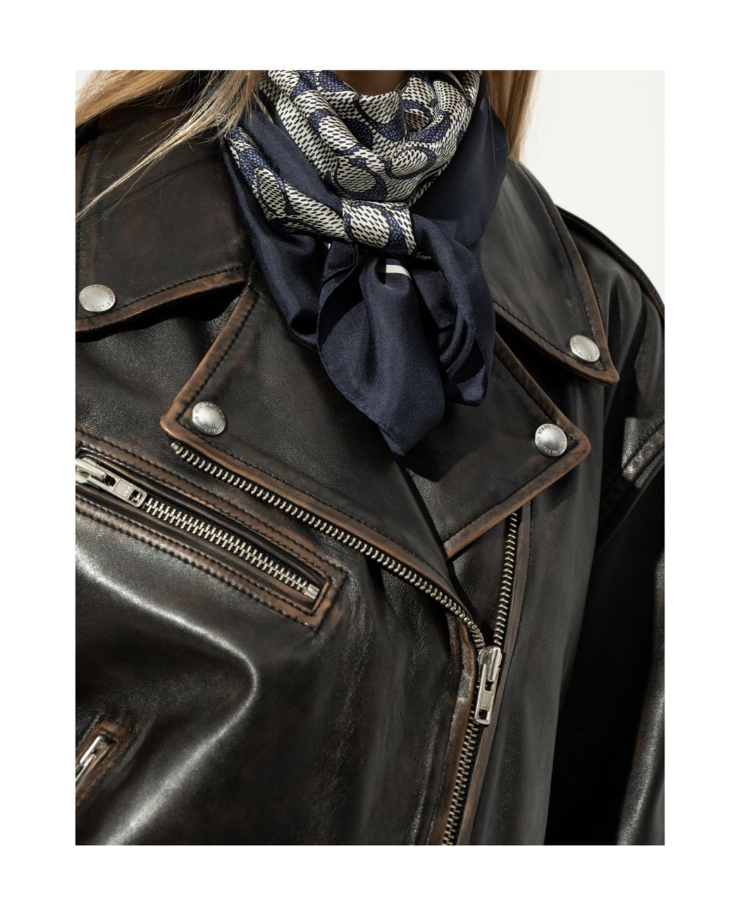 COACH Blue Pattern Silk Scarf