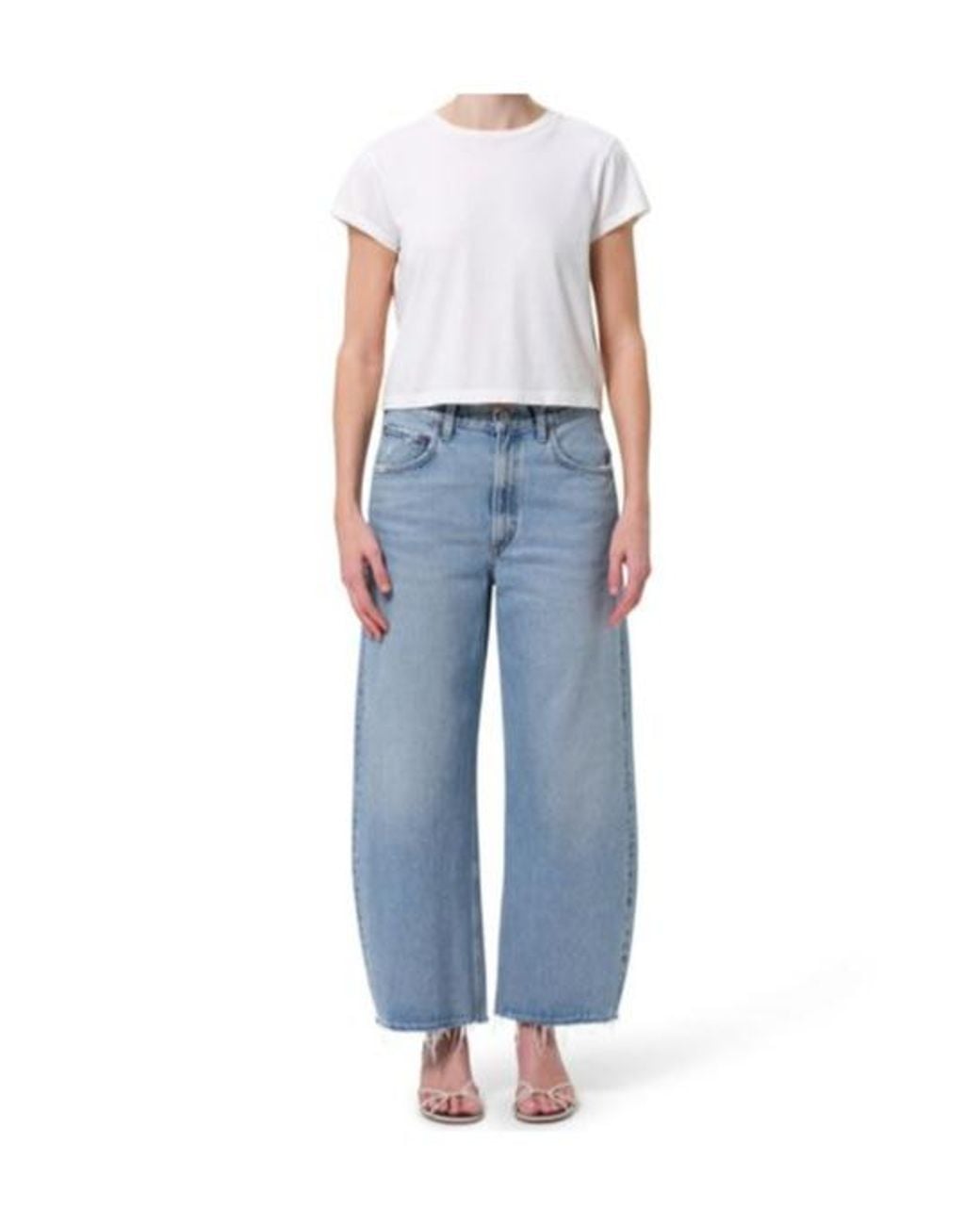 Agolde Blue Low Curve Fray Jeans