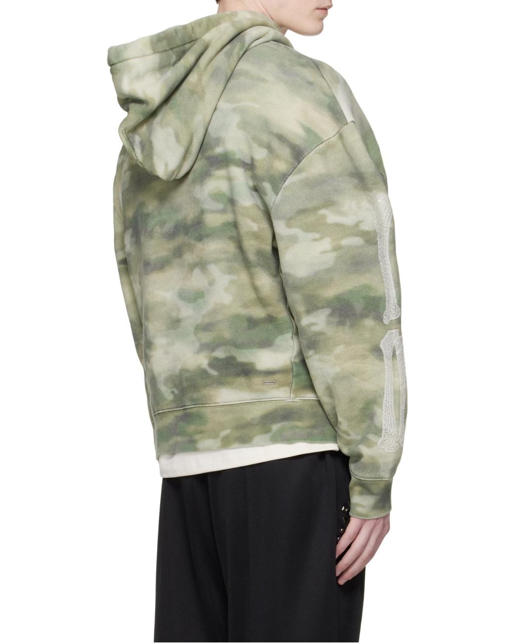 Amiri Green Long Sleeve Logo Detail Hoodie for men