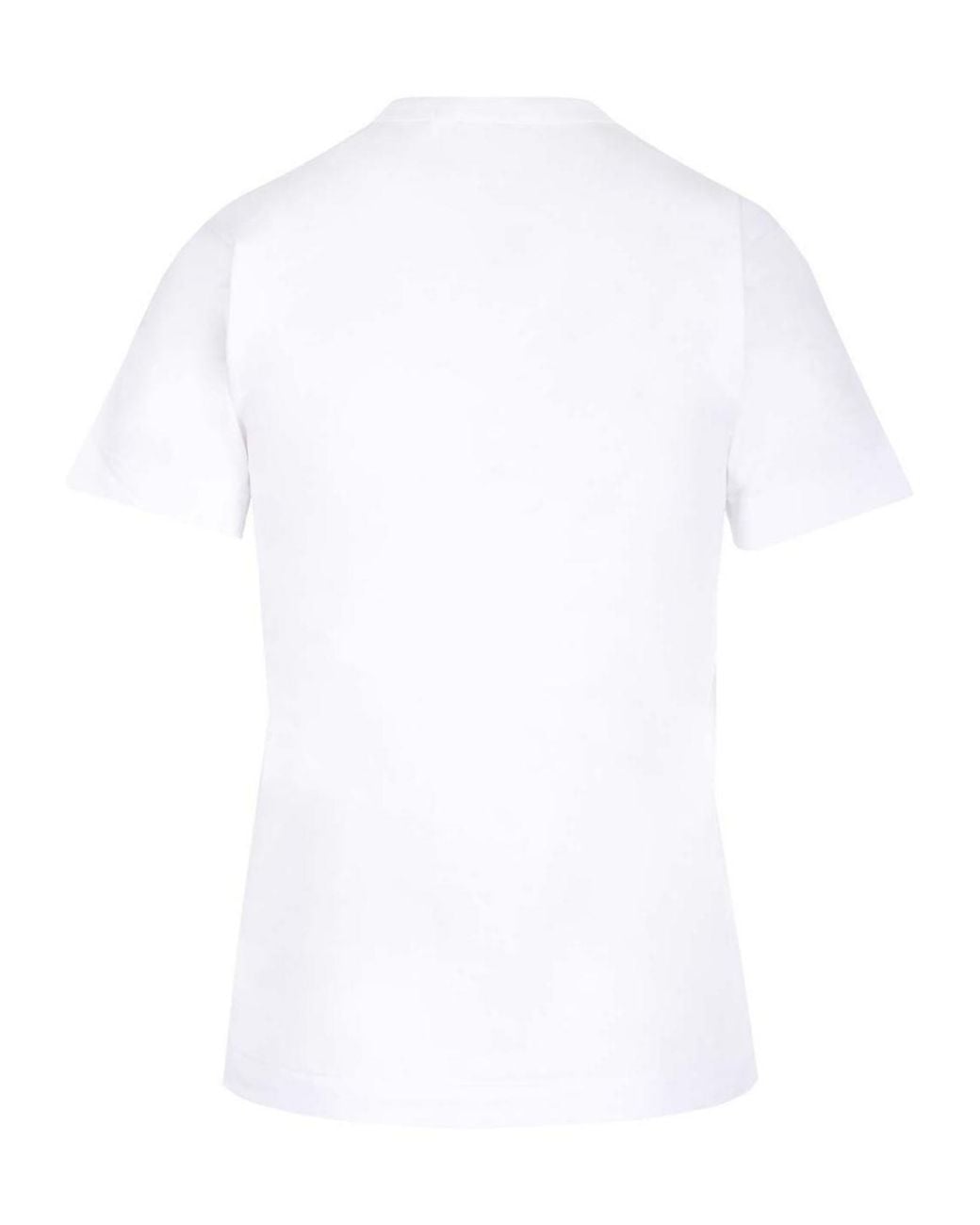 COMME DES GARÇONS PLAY White Comme Des Garçons Play Heart Printed Crewneck T-Shirt