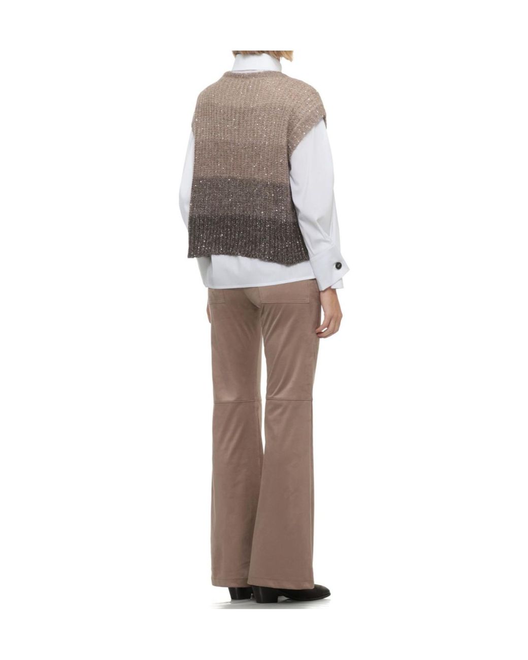 D.exterior Multicolor Sequinned Gradient Knitted Top