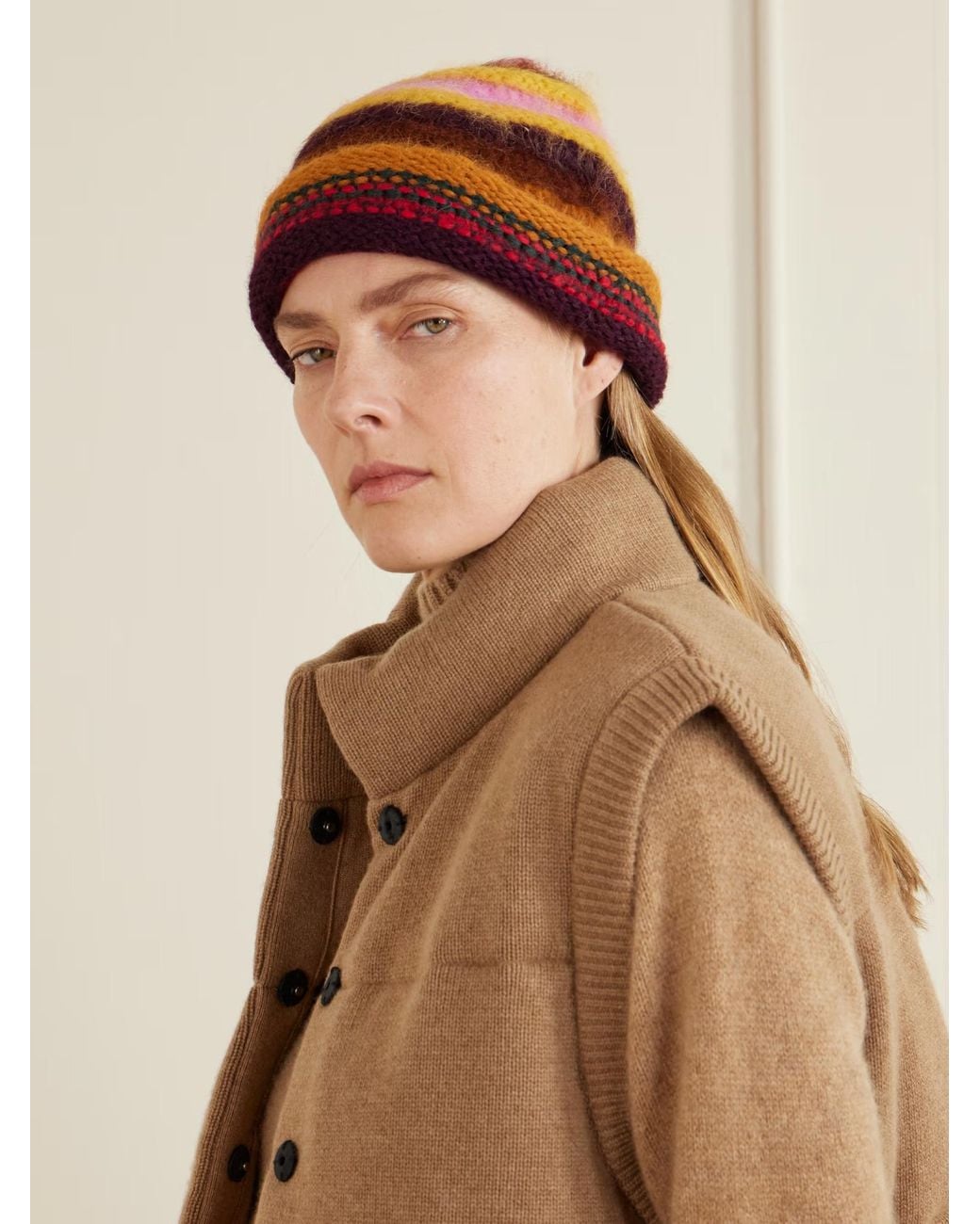 The Elder Statesman Red Striped Hat