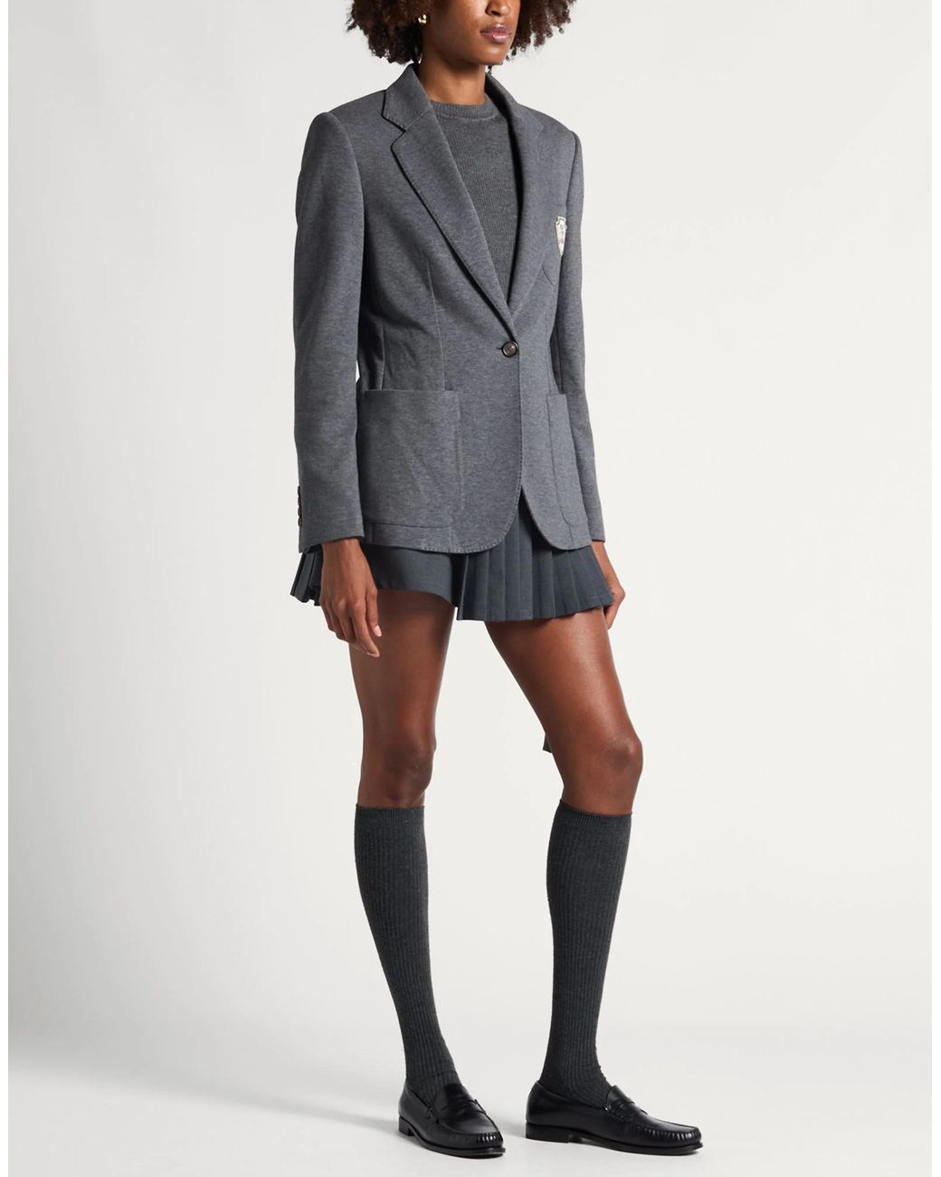 Brunello Cucinelli Black Single-Breasted Blazer