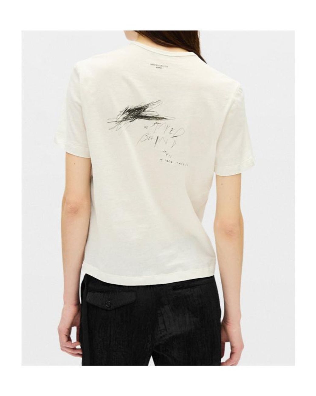 Ann Demeulemeester White Graphic-Print T-Shirt