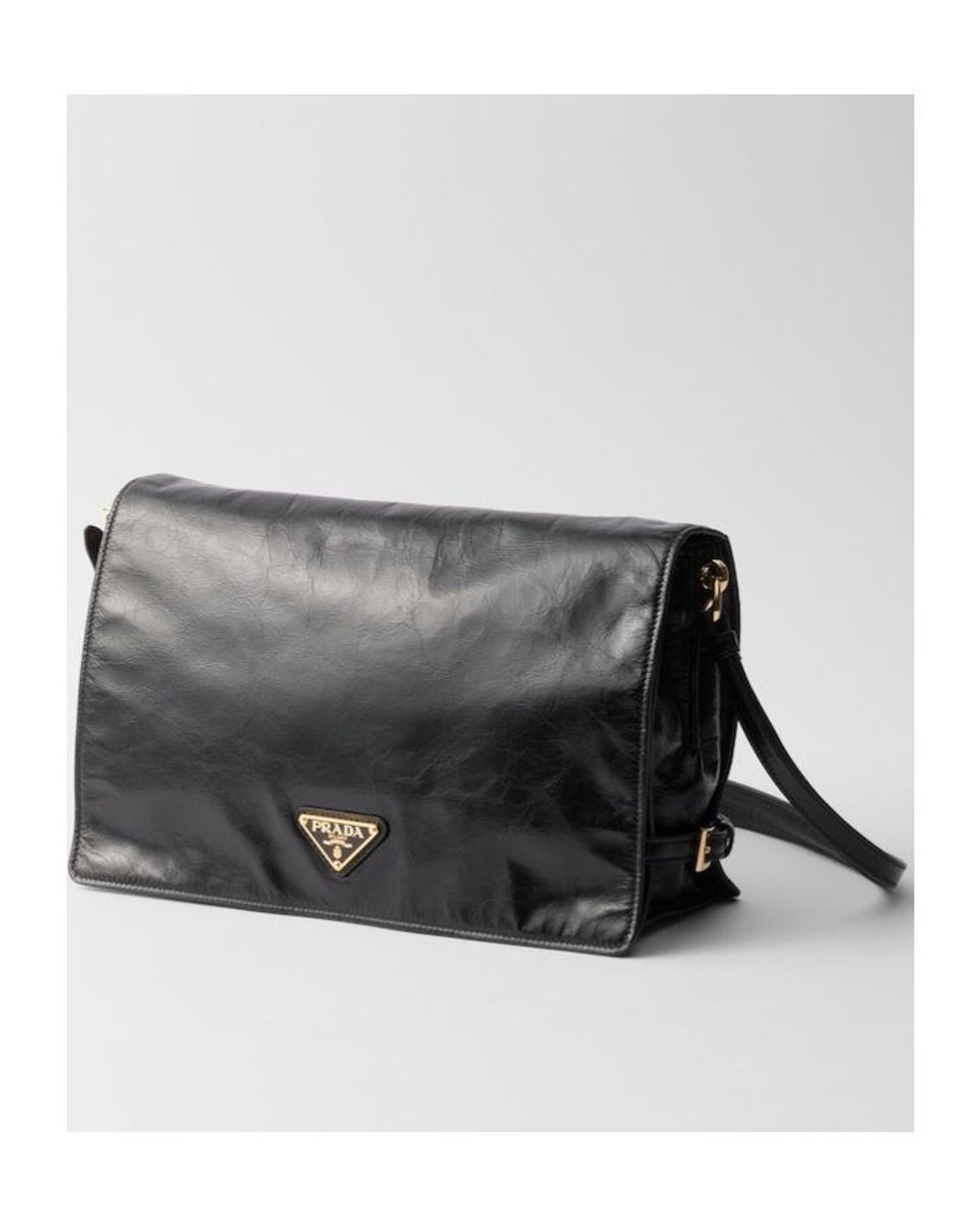 Prada Black Triangle-Logo Shoulder Bag