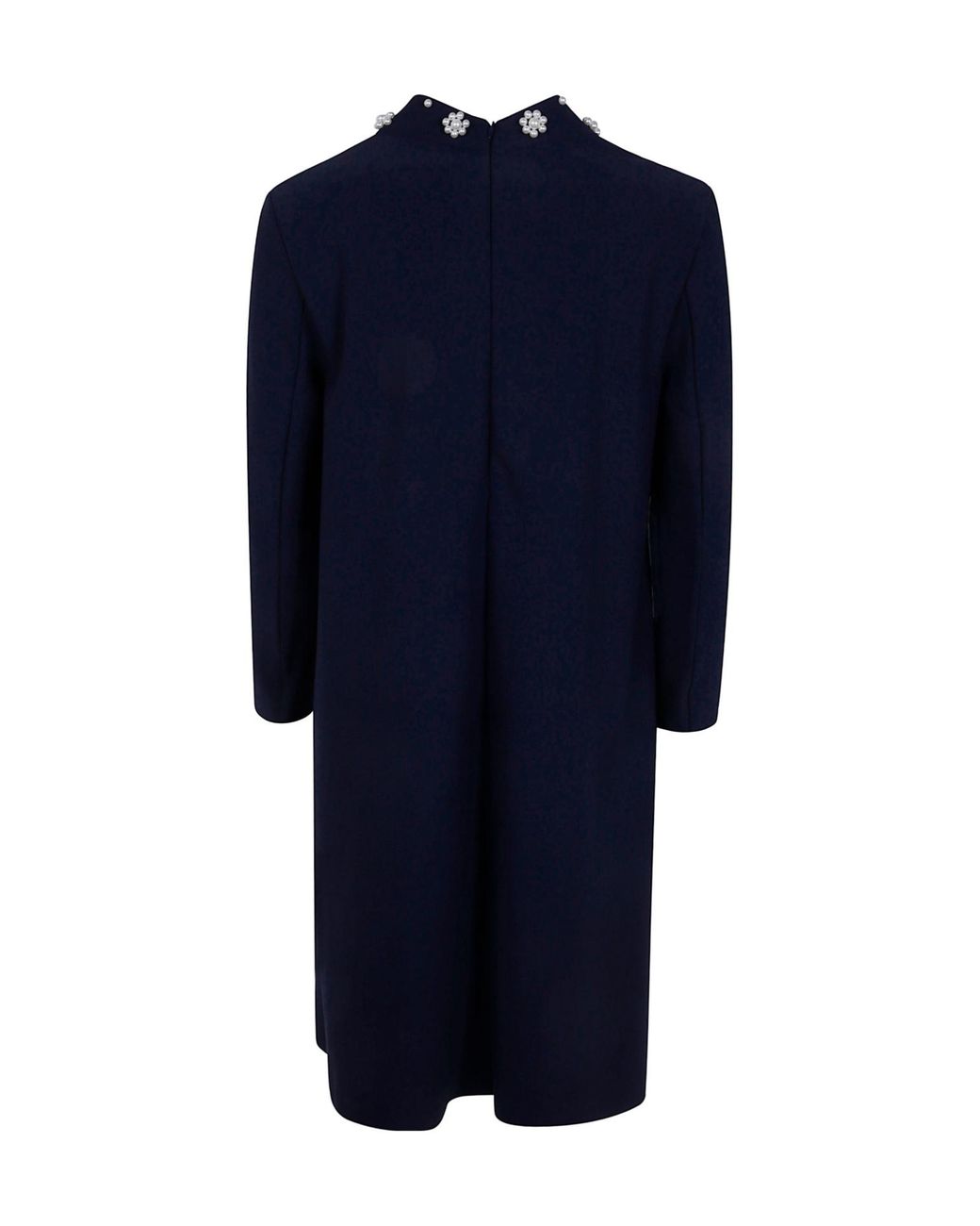 La Petite Robe Di Chiara Boni Blue Leotie Embellished-Collar Mini Dress