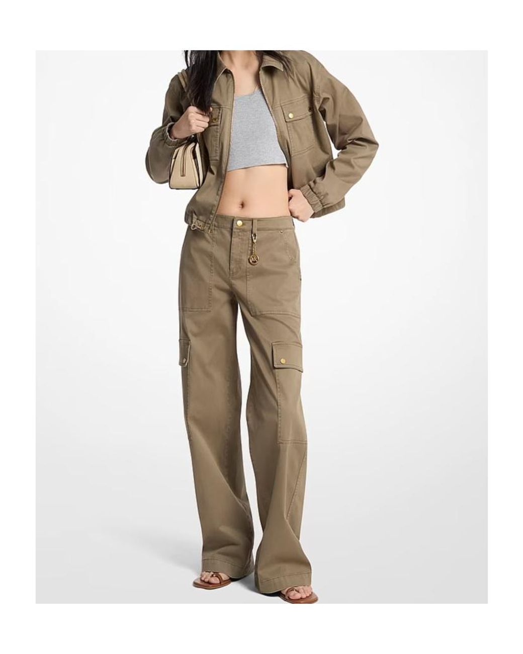 MICHAEL Michael Kors Green Straight-Leg Cargo Pants
