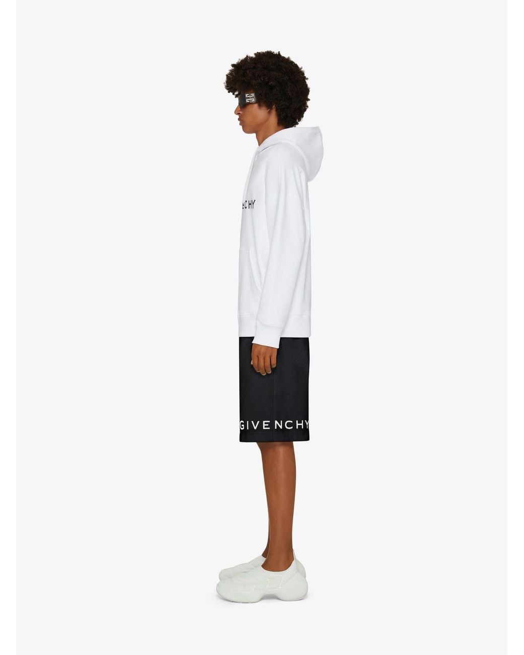 Givenchy Black Logo Printed Pocketed Shorts for men