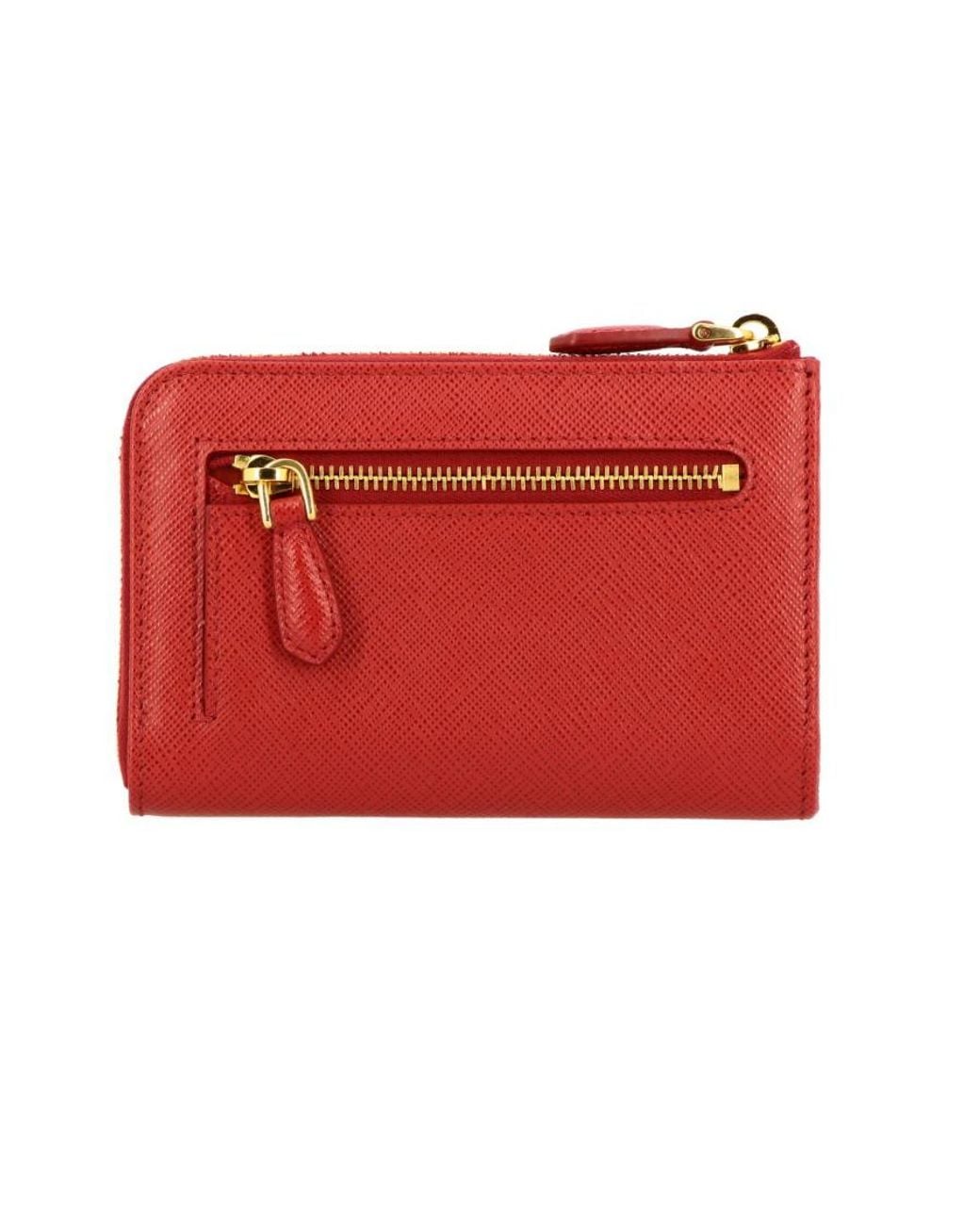 Prada Red Saffiano Keychain Purse