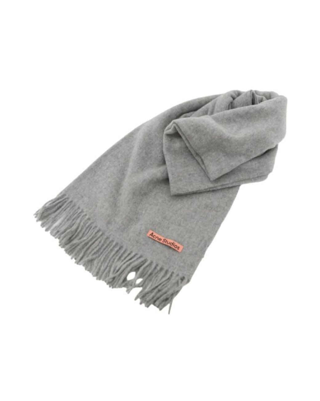 Acne Gray Logo Patch Scarf for men