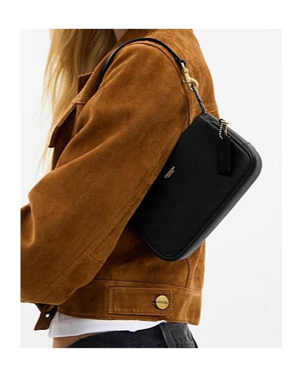 COACH Black Plaza 18 Shoulder Bag