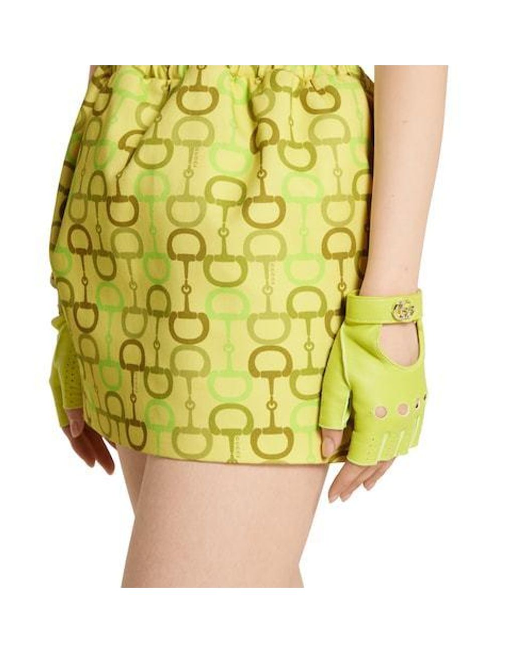 Gucci Yellow Printed Mini Skirt